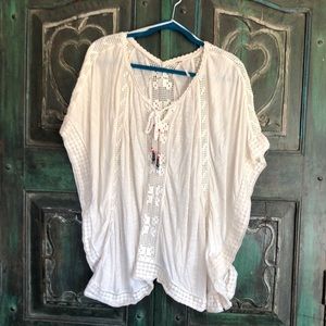 Free People Ivory Cream Poncho XS